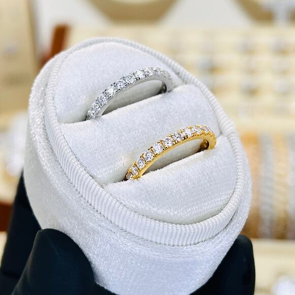 2mm Moissanite Full Eternity Ring Band - Picture 1 of 6